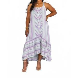 NEW SURELYMINE cotton ruffle maxi dress in multi
